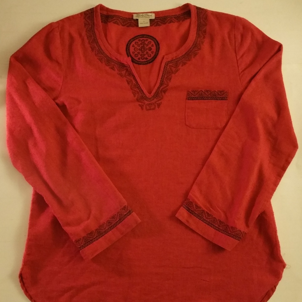 LUCKY BRAND Small Embroidered Silk Women’s Top